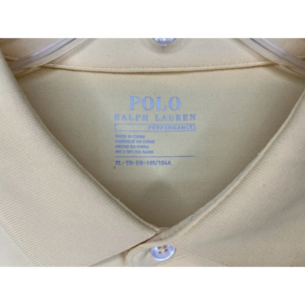 Polo Ralph Lauren Performance Polo Shirt Men's XL Yellow Stretch